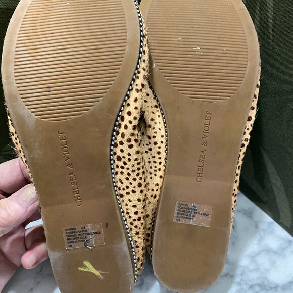 EUC~Chelsea & Violet 'Ruby' Leopard Calf Hair Ballet Flat~8 - Picture 12 of 15
